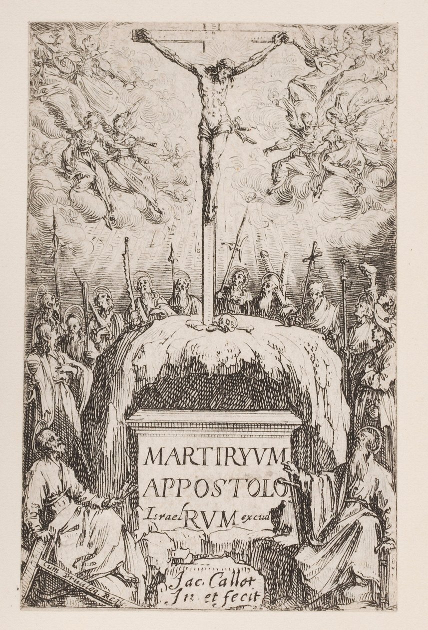 Frontispis; č. 1 z Umučení apoštolů od Jacques Callot