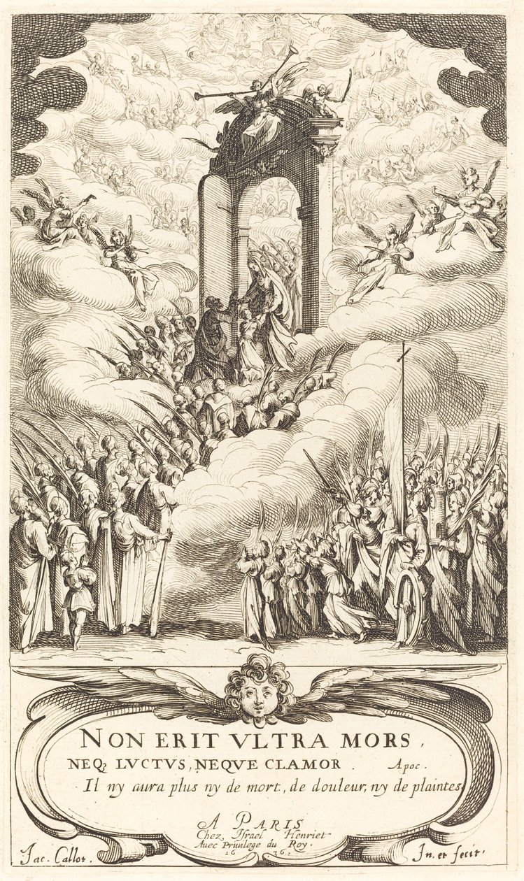 Frontispis pro „Kalendář svatých“ od Jacques Callot