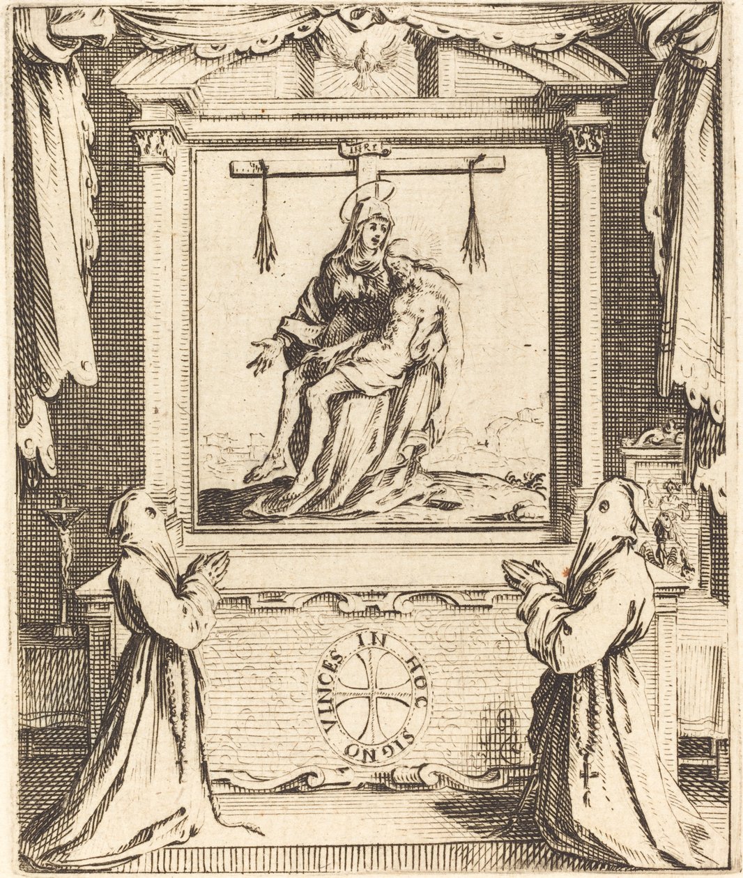 Frontispis pro Řád bílých kajícníků v Nancy od Jacques Callot