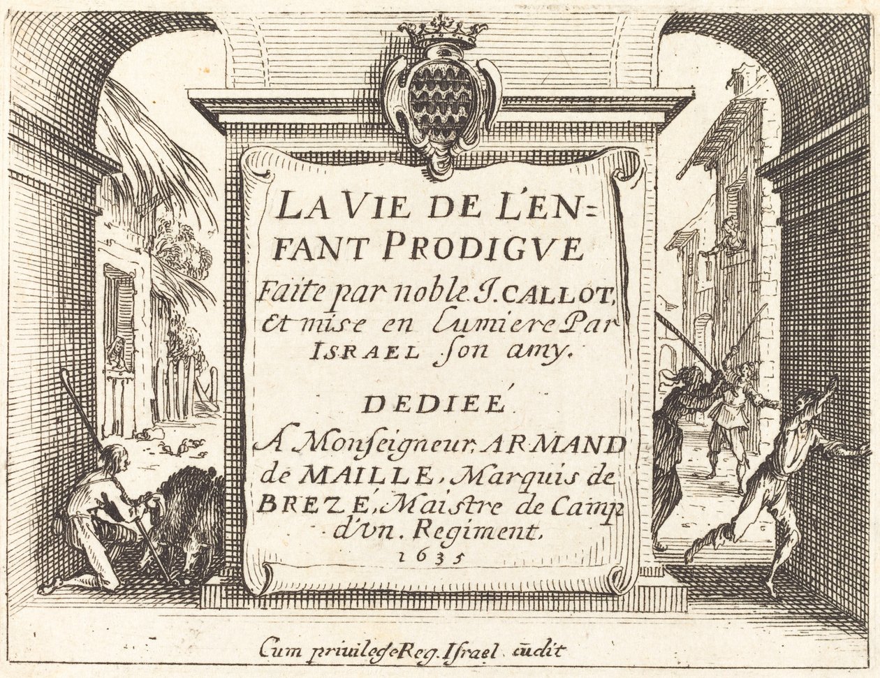 Frontispis pro Marnotratného syna, 1635. od Jacques Callot