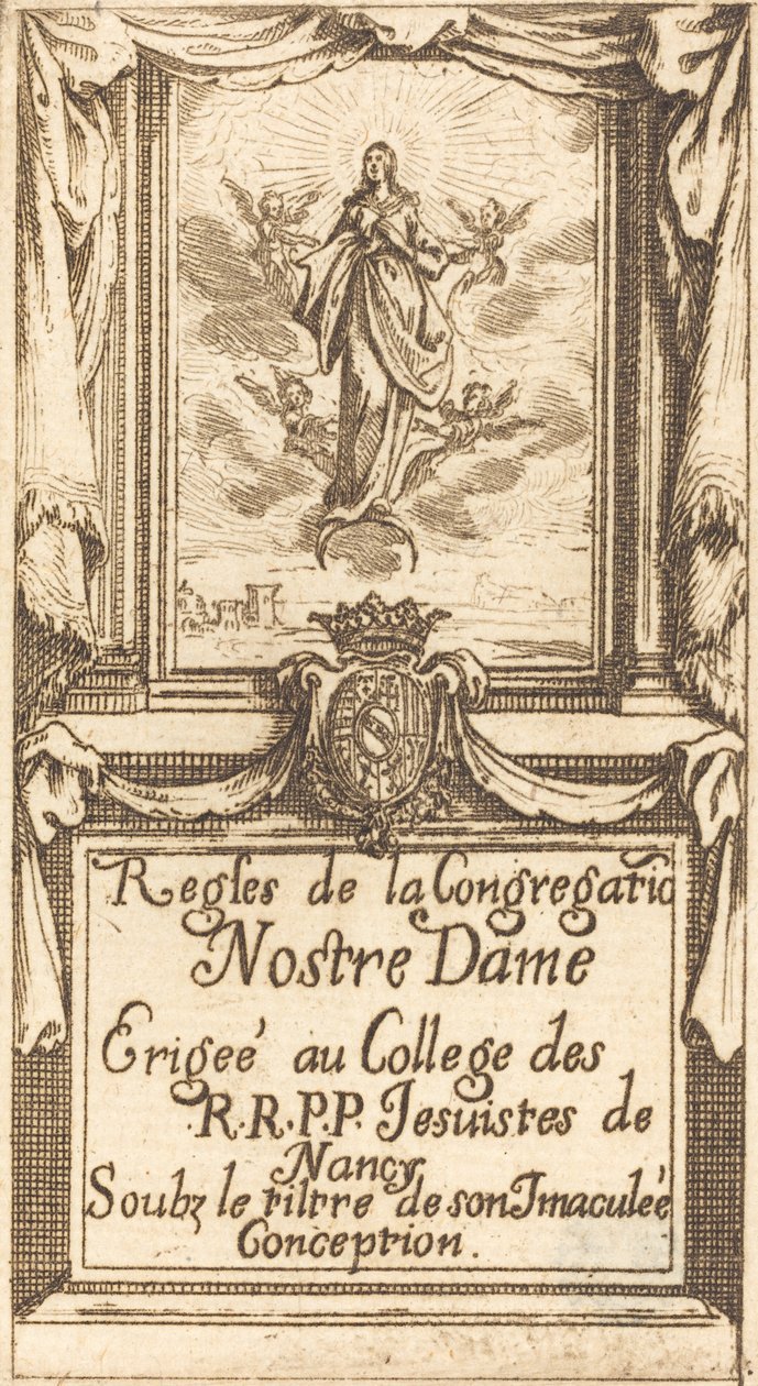 Frontispis pro Pravidla Řádu Panny Marie od Jacques Callot