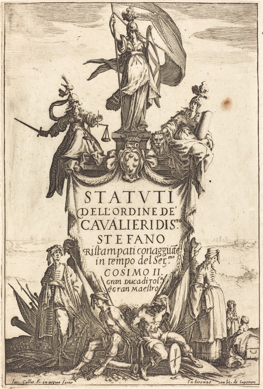 Frontispis pro „Statuty Řádu rytířů svatého Štěpána“ od Jacques Callot