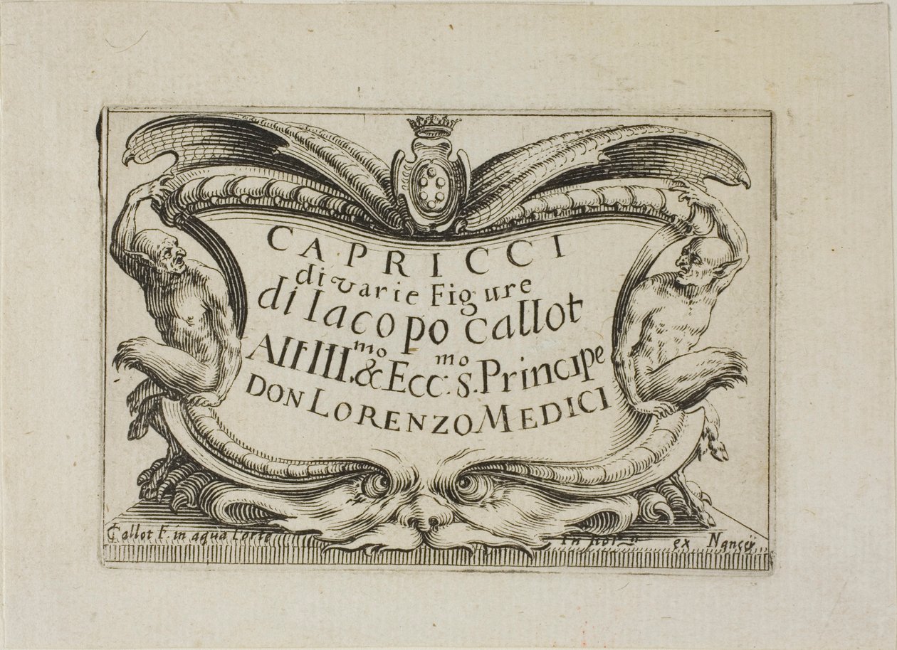Frontispis z Caprices of various figures (The Caprices) - The Nancy Set od Jacques Callot