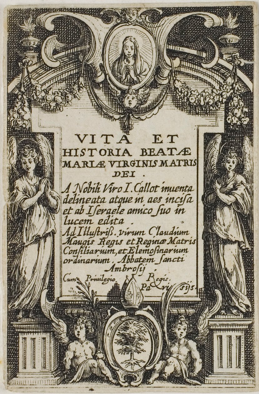 Frontispis z knihy Život Panny Marie od Jacques Callot