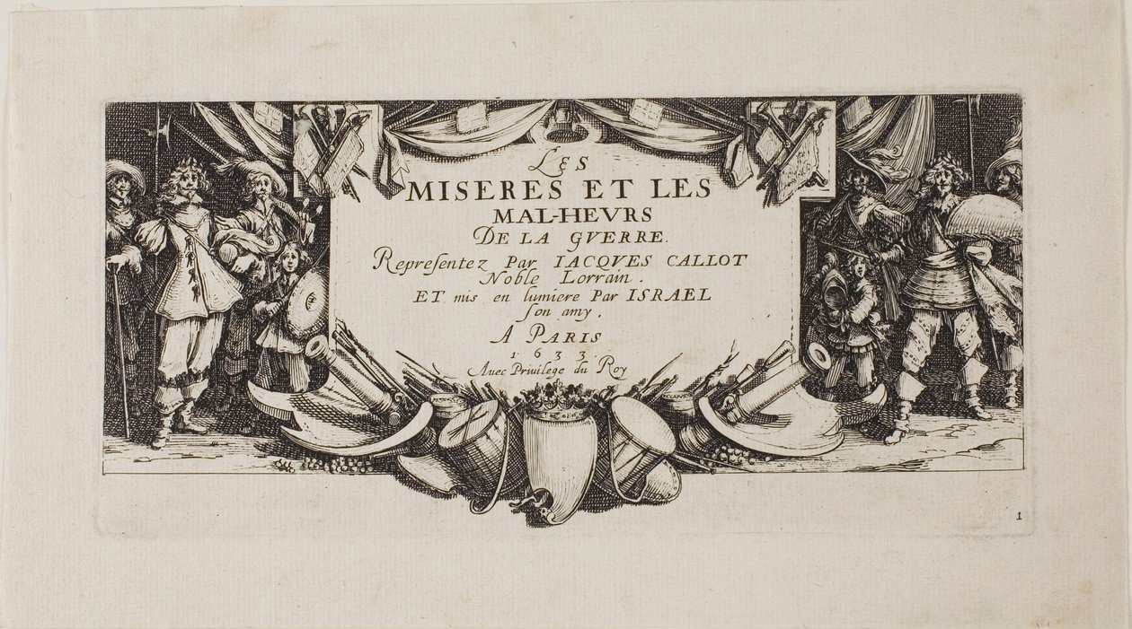 Frontispis z knihy Bída války od Jacques Callot