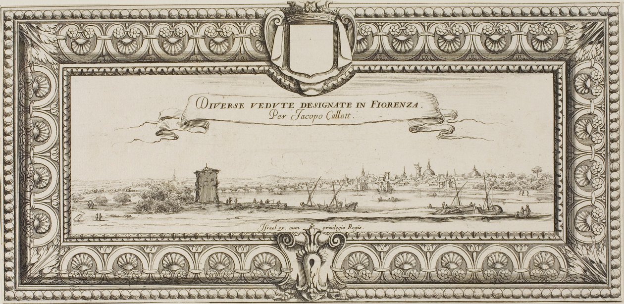 Frontispiece, z různých scén navržených ve Florencii od Jacques Callot