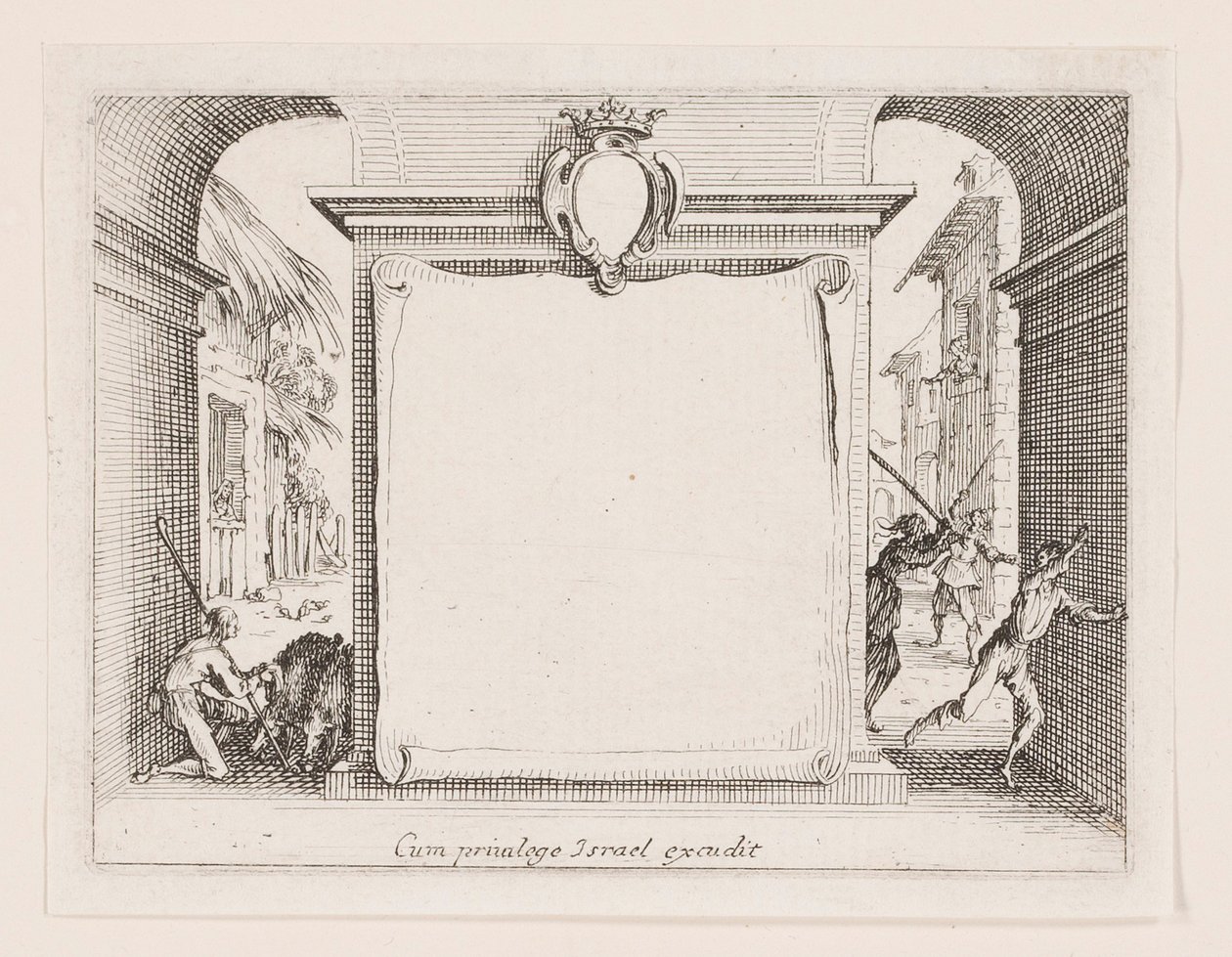 Frontispis, ze série La vie de l od Jacques Callot