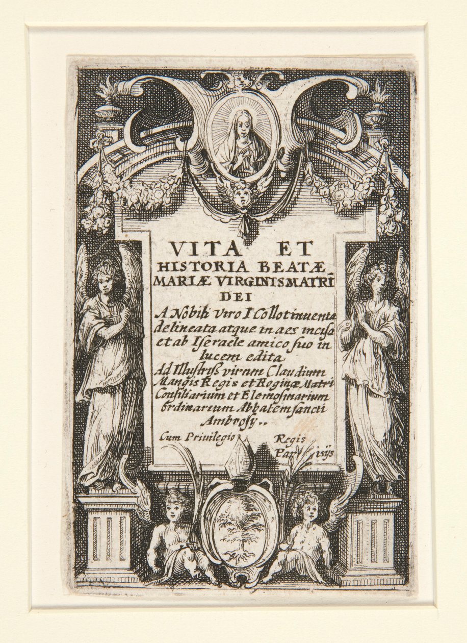 Frontispis, ne. 1 ze Života Panny od Jacques Callot