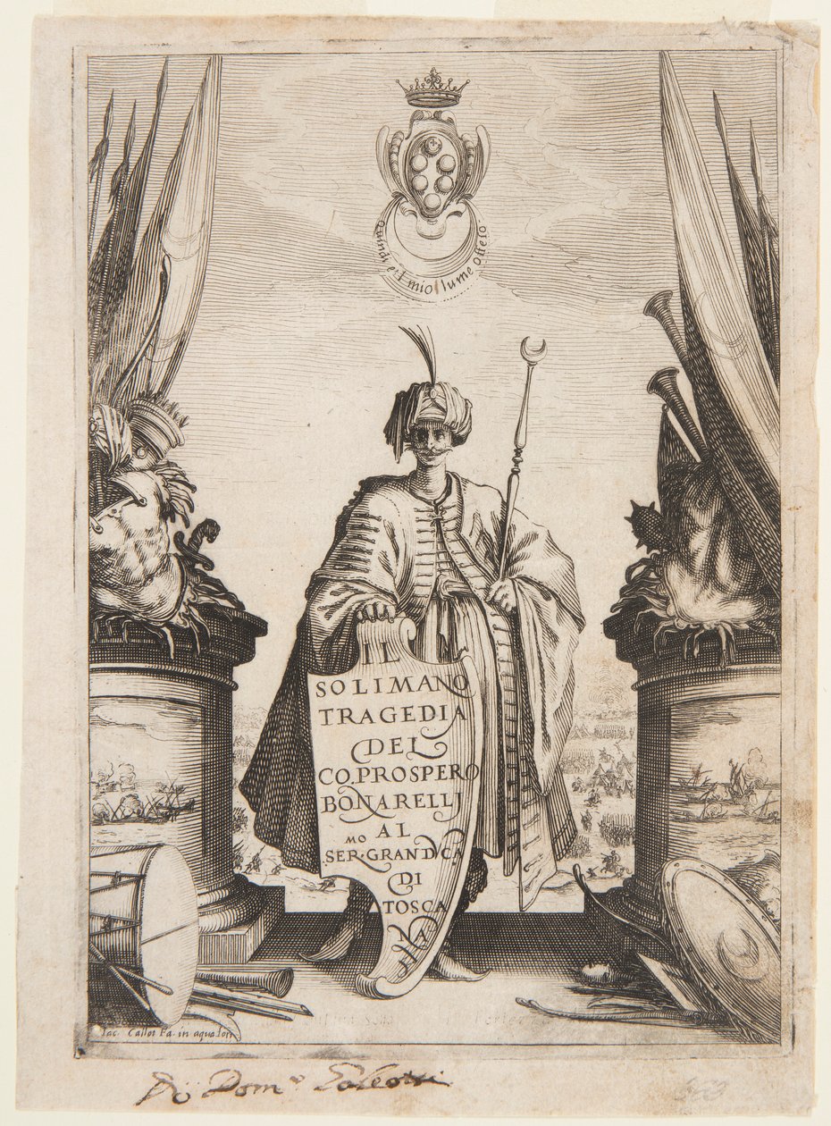 Frontispis Soliman, druhý stát od Jacques Callot