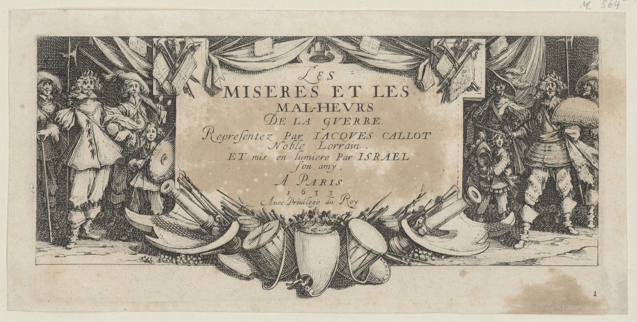 Frontispis, list 1 ze série „Hrůzy války“ od Jacques Callot
