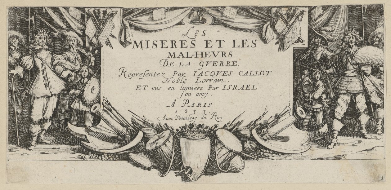 Frontispis, list 1 ze série „Hrůzy války“ od Jacques Callot