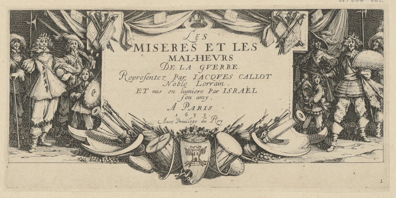 Frontispis, list 1 ze série „Hrůzy války“ od Jacques Callot