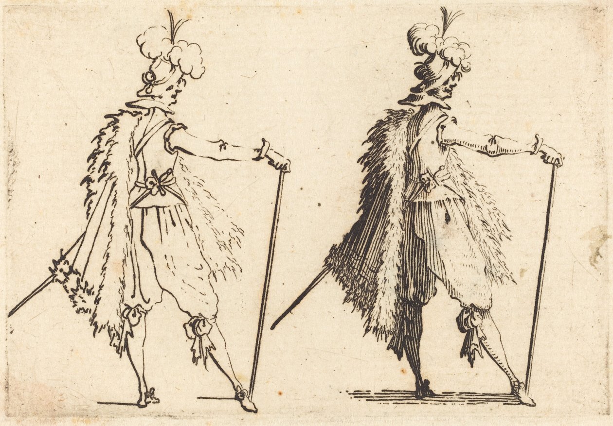 Gentleman with Cane, c. 1617. od Jacques Callot