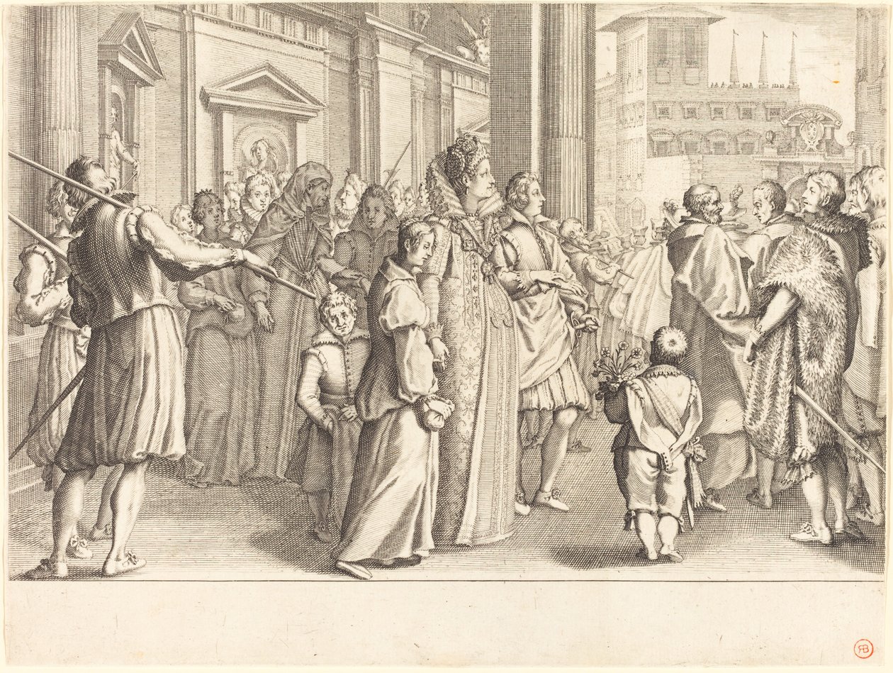 Velkovévodkyně v průvodu mladých dívek od Jacques Callot