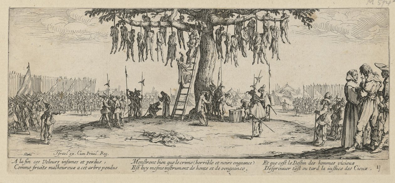 Instalace, list 11 ze série „Šedé odstíny války“ od Jacques Callot