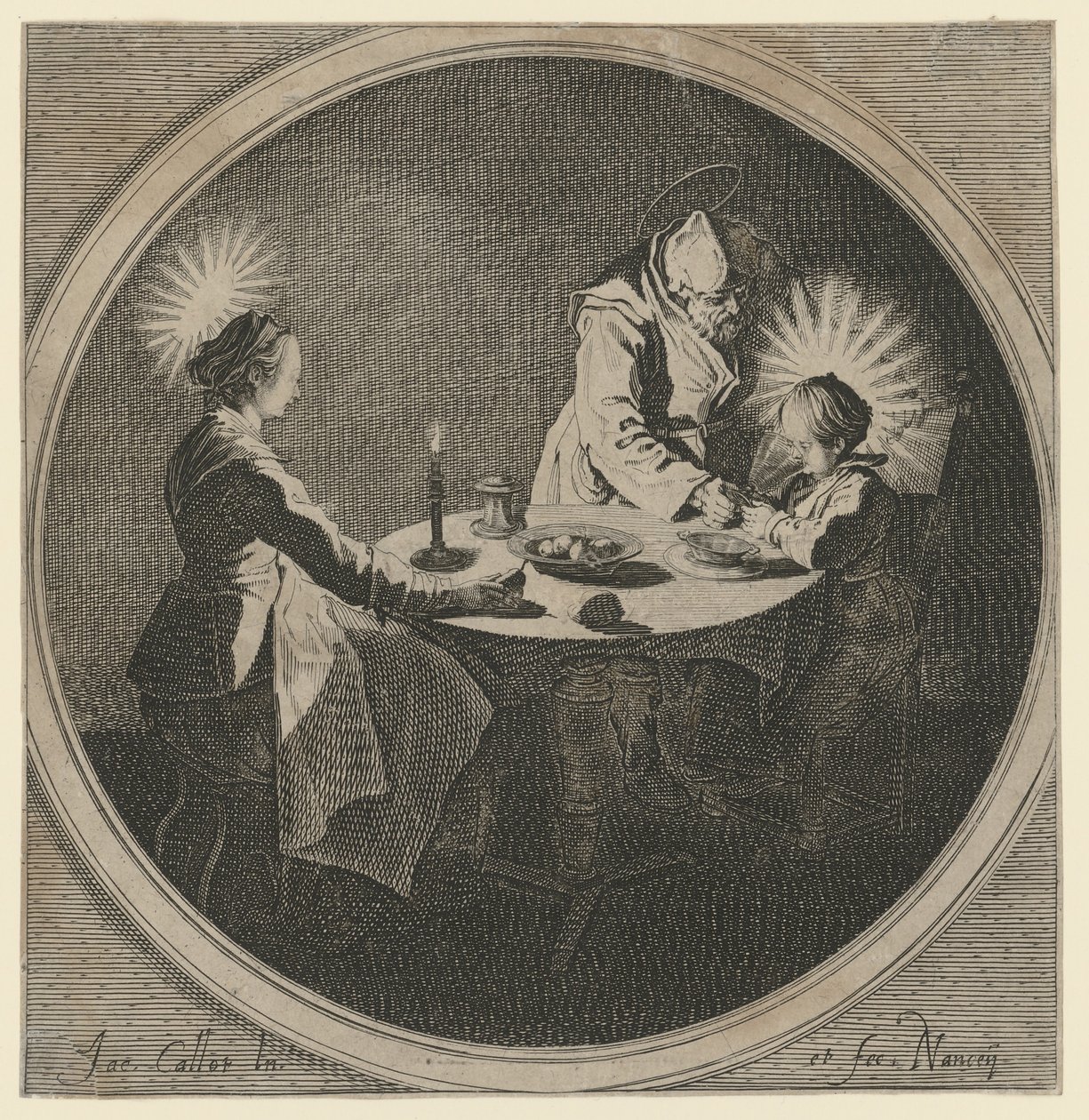 Svatá rodina u stolu od Jacques Callot