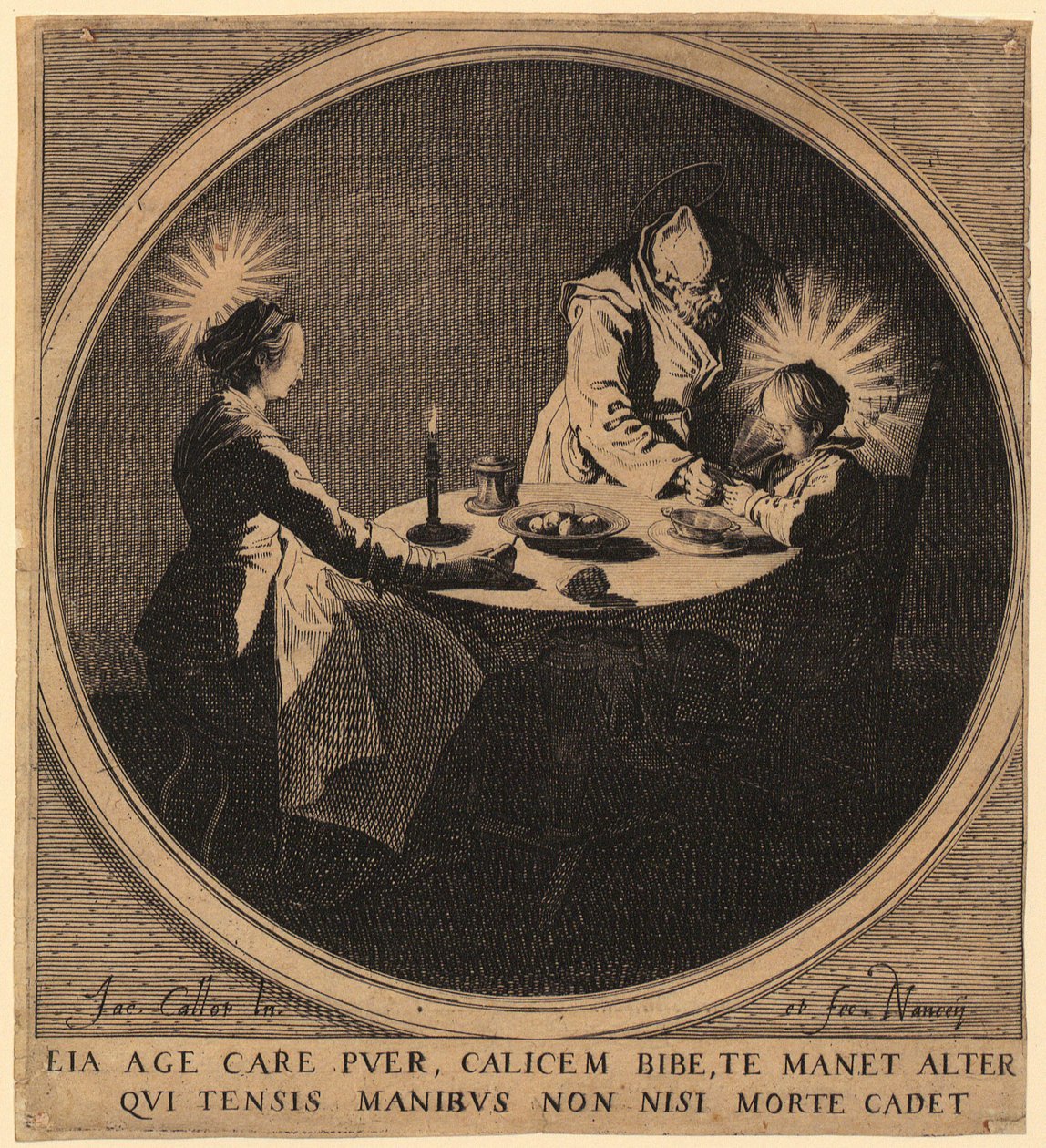 Svatá rodina u stolu od Jacques Callot