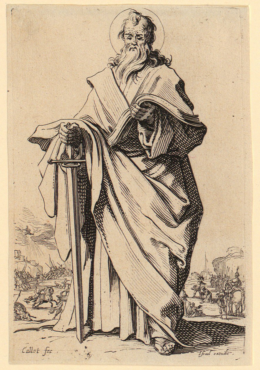 Panna Maria, list 3 ze série „Ježíš, dvanáct apoštolů a Maria“ od Jacques Callot