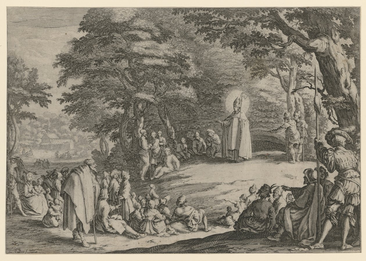 Svatý Amand z Maastrichtu od Jacques Callot