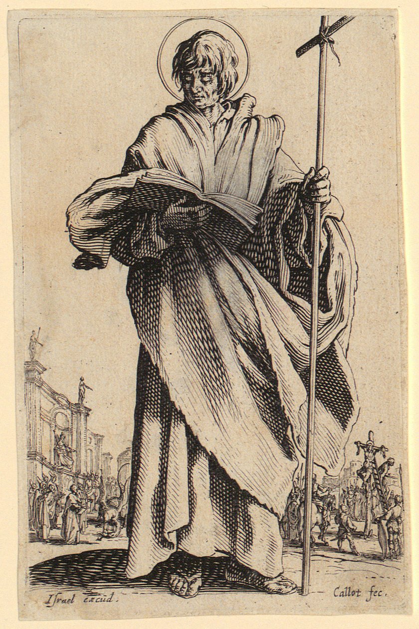 Svatý Jakub Starší, list 7 ze série „Ježíš, dvanáct apoštolů a Maria“ od Jacques Callot