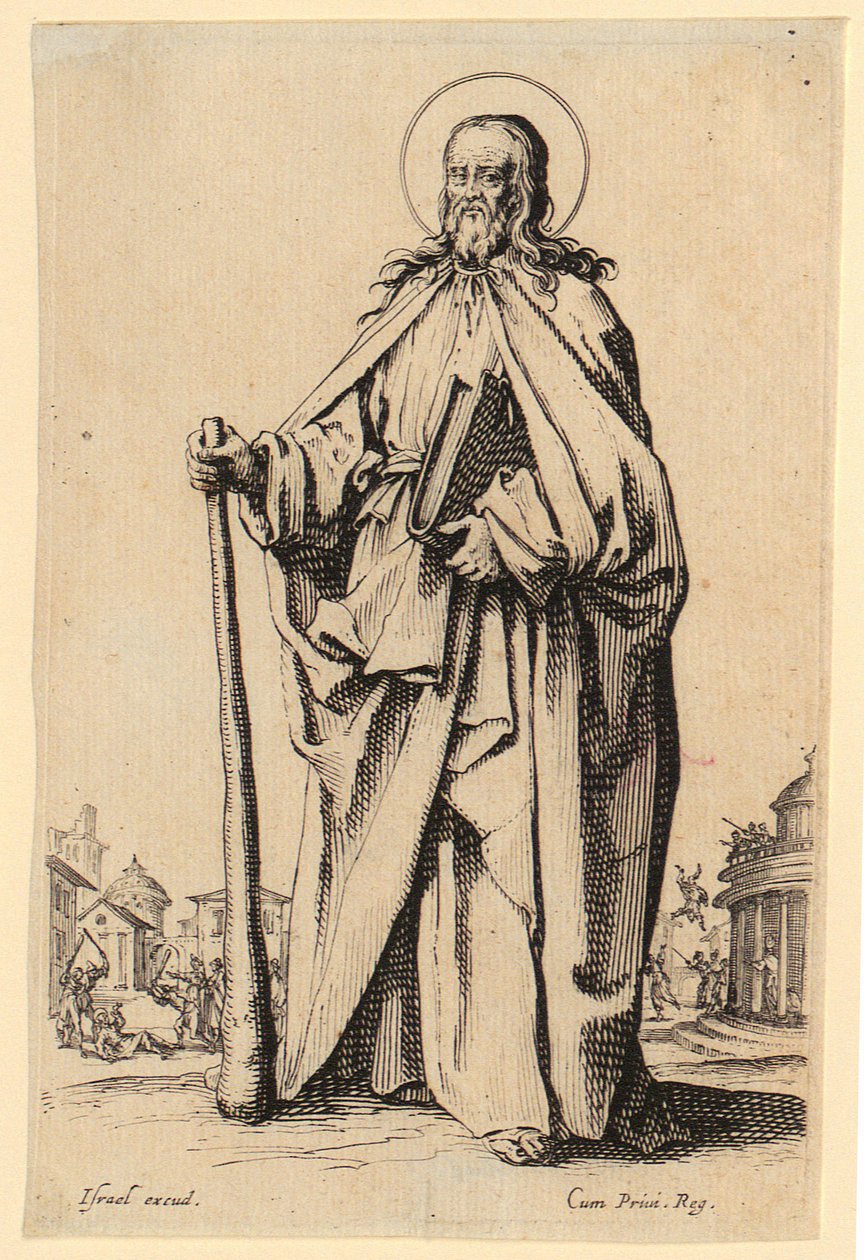 Svatý Jakub Menší, list 9 ze série „Ježíš, dvanáct apoštolů a Marie“ od Jacques Callot