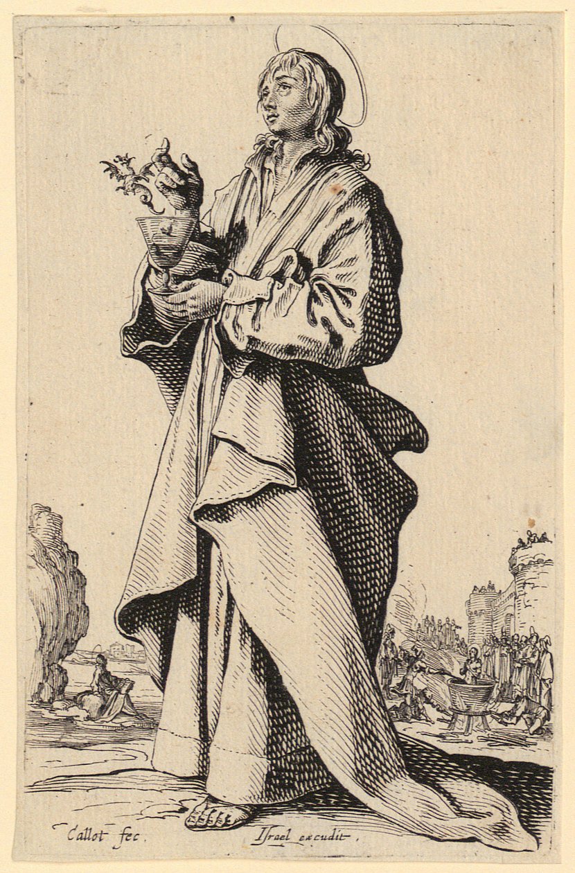 Svatý Jan Evangelista, list č. 8 ze série „Ježíš, dvanáct apoštolů a Marie“ od Jacques Callot