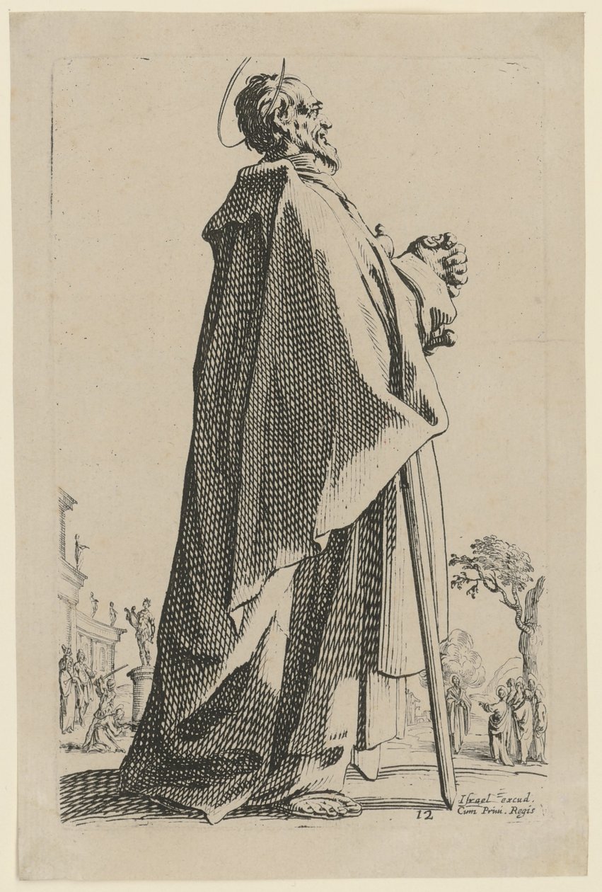 Svatý Matouš, list 15 ze série „Ježíš, dvanáct apoštolů a Marie“ od Jacques Callot