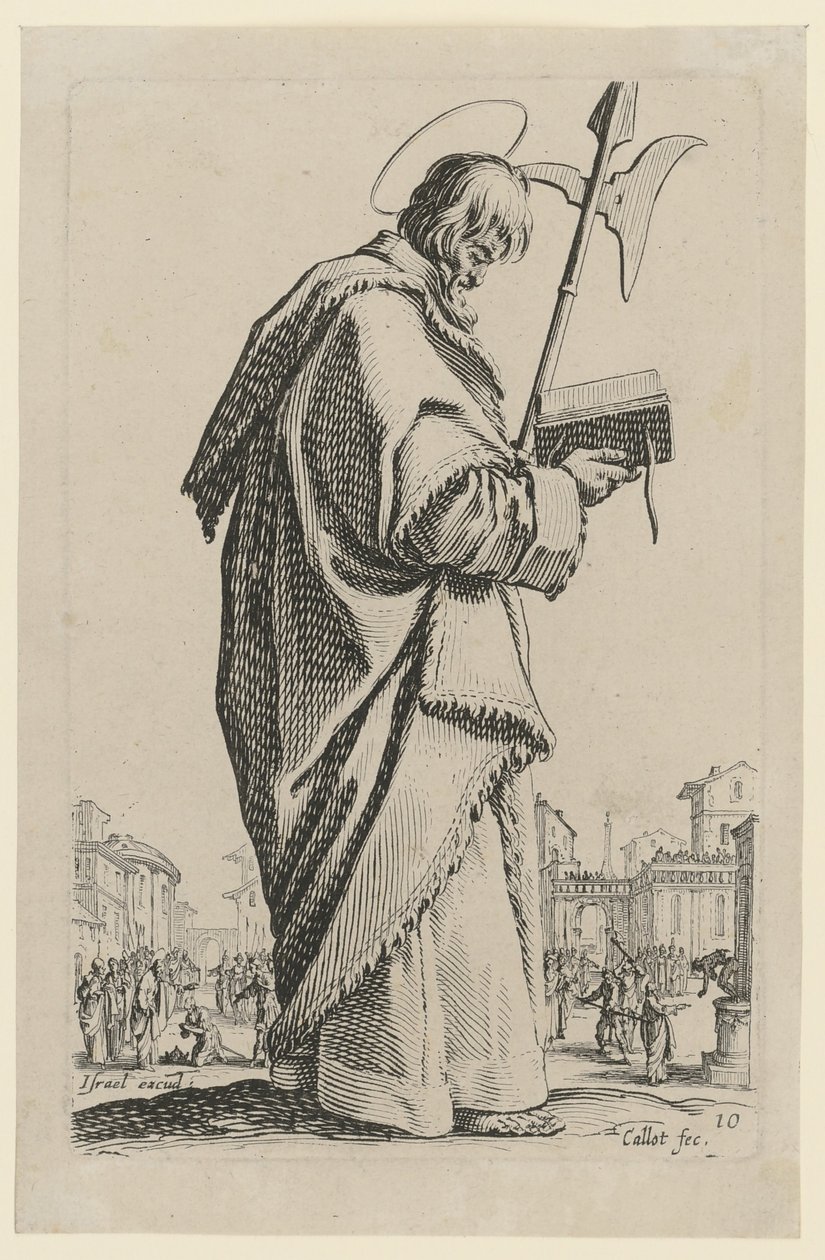 Svatý Matouš, list 13 ze série „Ježíš, dvanáct apoštolů a Marie“ od Jacques Callot