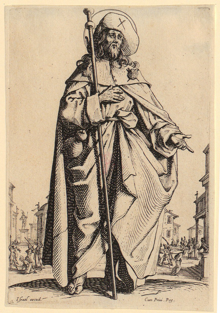 Svatý Petr, list 4 ze série „Ježíš, dvanáct apoštolů a Marie“ od Jacques Callot