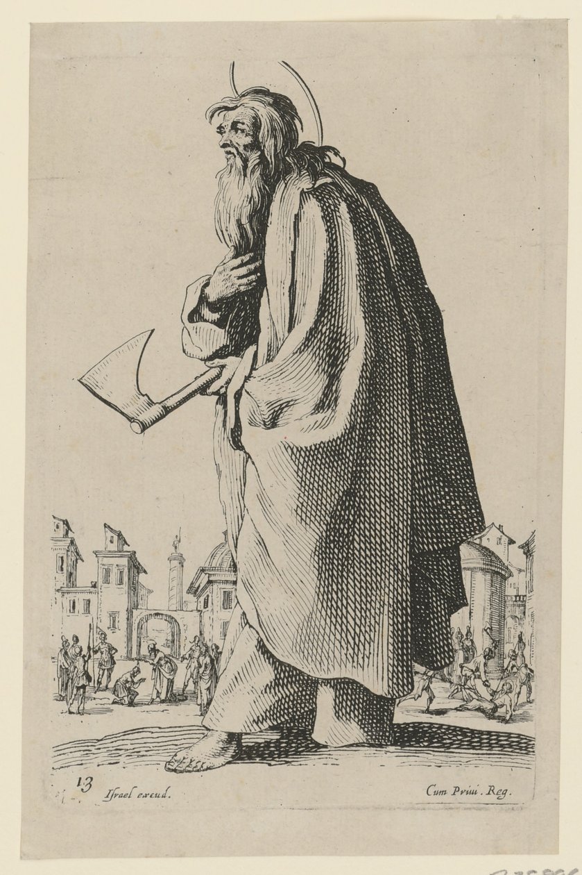 Svatý Tadeáš nebo svatý Juda, list 16 ze série „Ježíš, dvanáct apoštolů a Marie“ od Jacques Callot