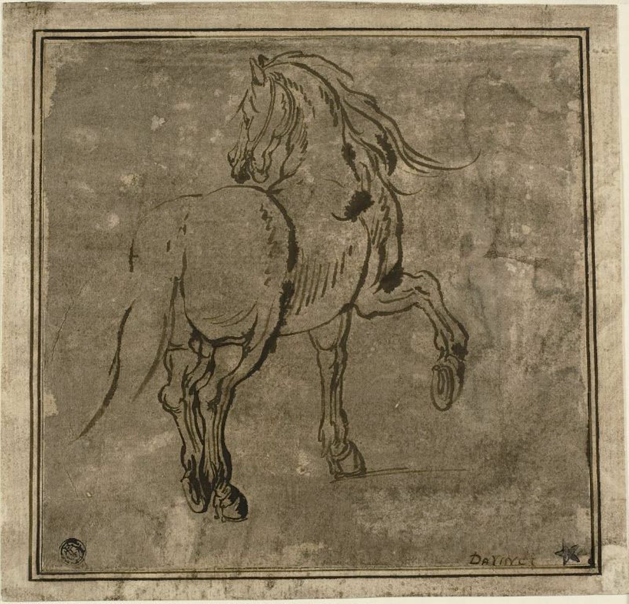 Kůň, Vidět Tři čtvrtiny Zezadu od Jacques Callot