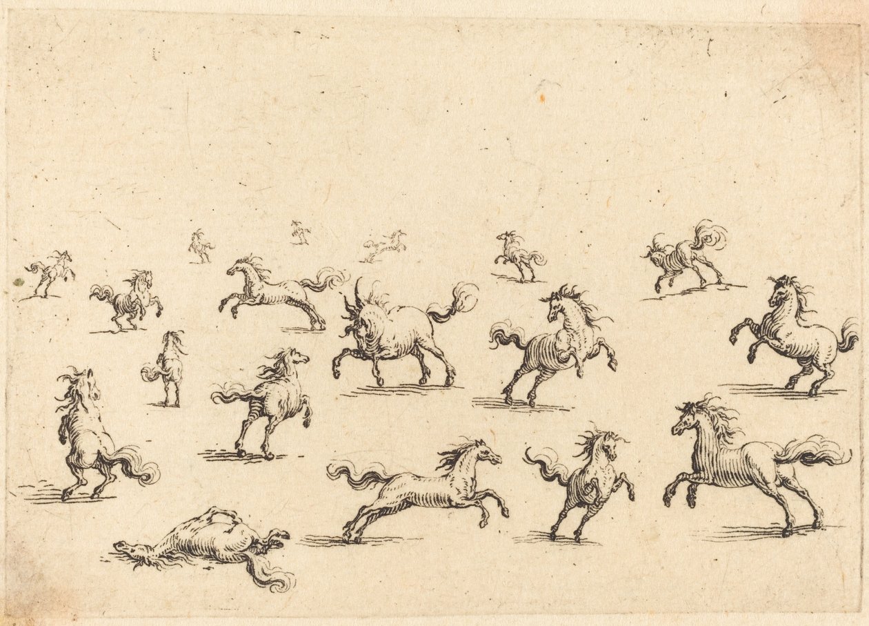 Koně běží od Jacques Callot
