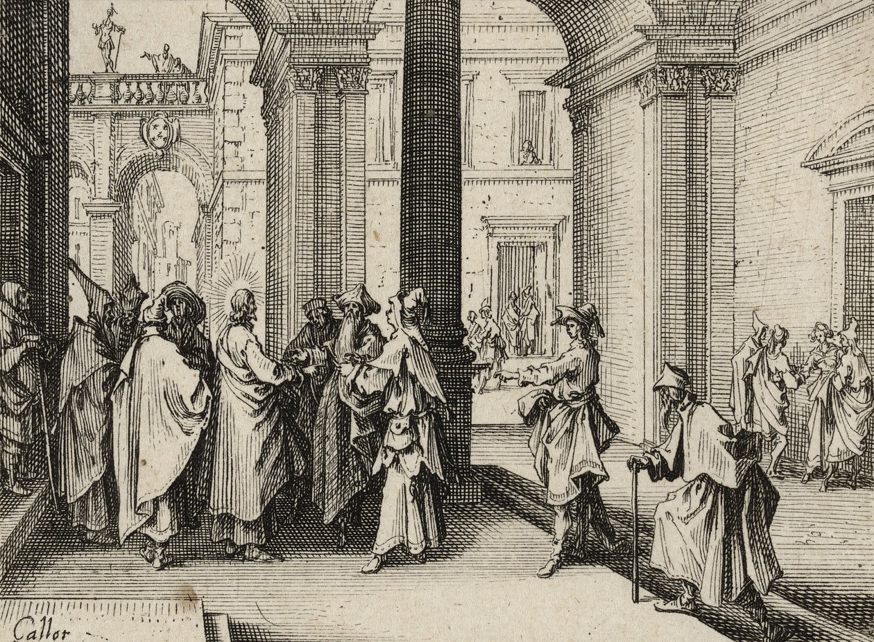 Ježíš a doktoři zákona, 1635 od Jacques Callot