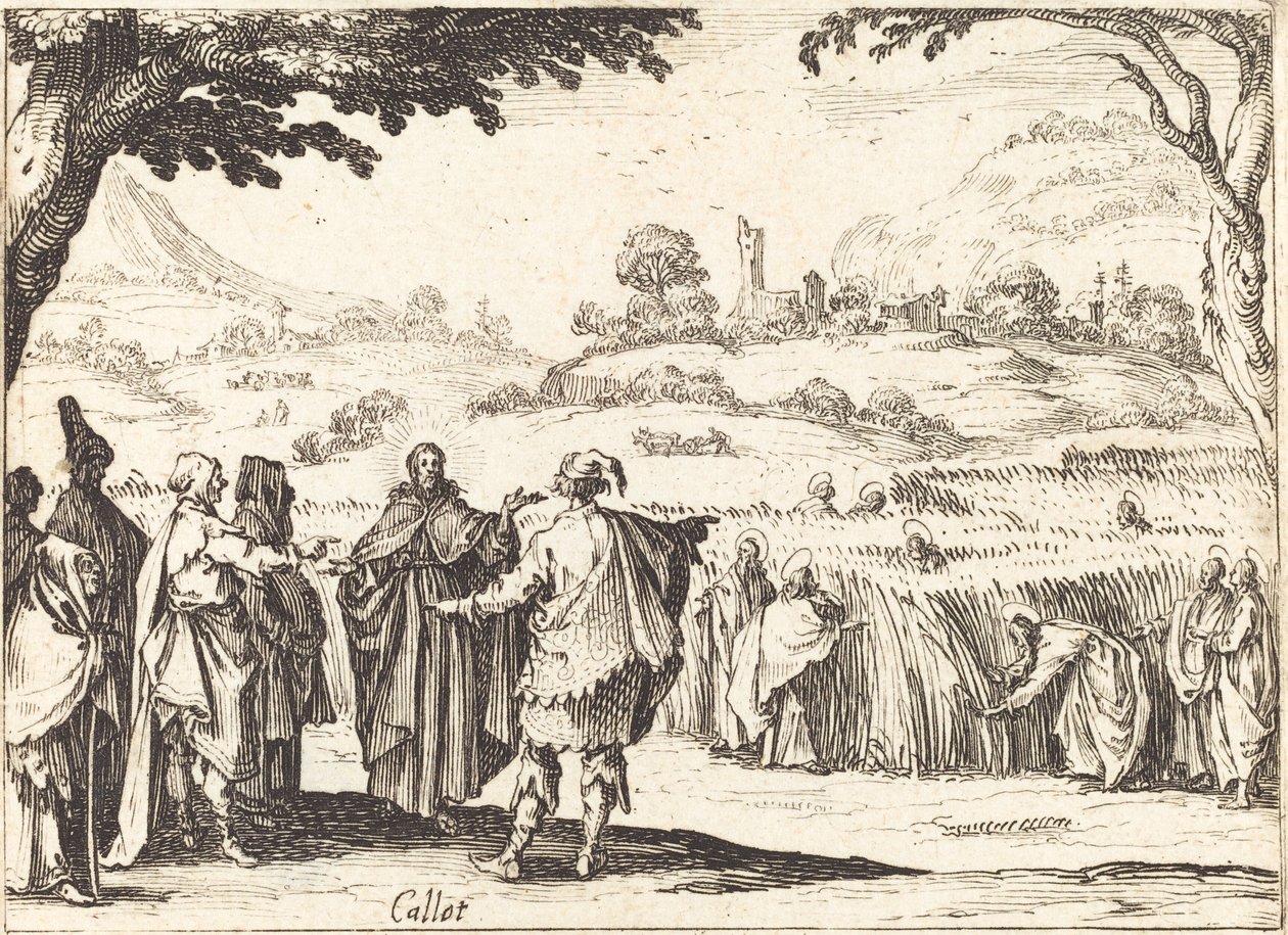 Ježíš s farizeji od Jacques Callot