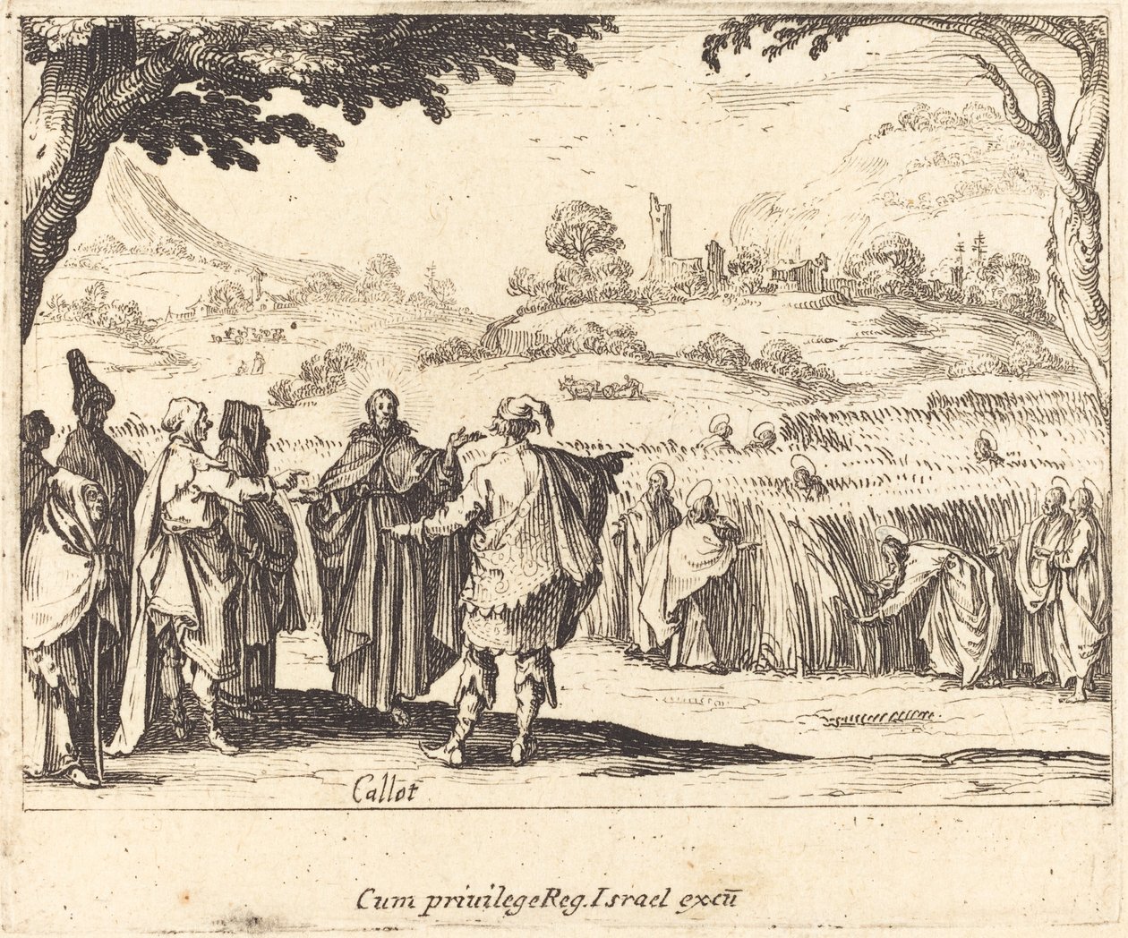 Ježíš s farizeji od Jacques Callot