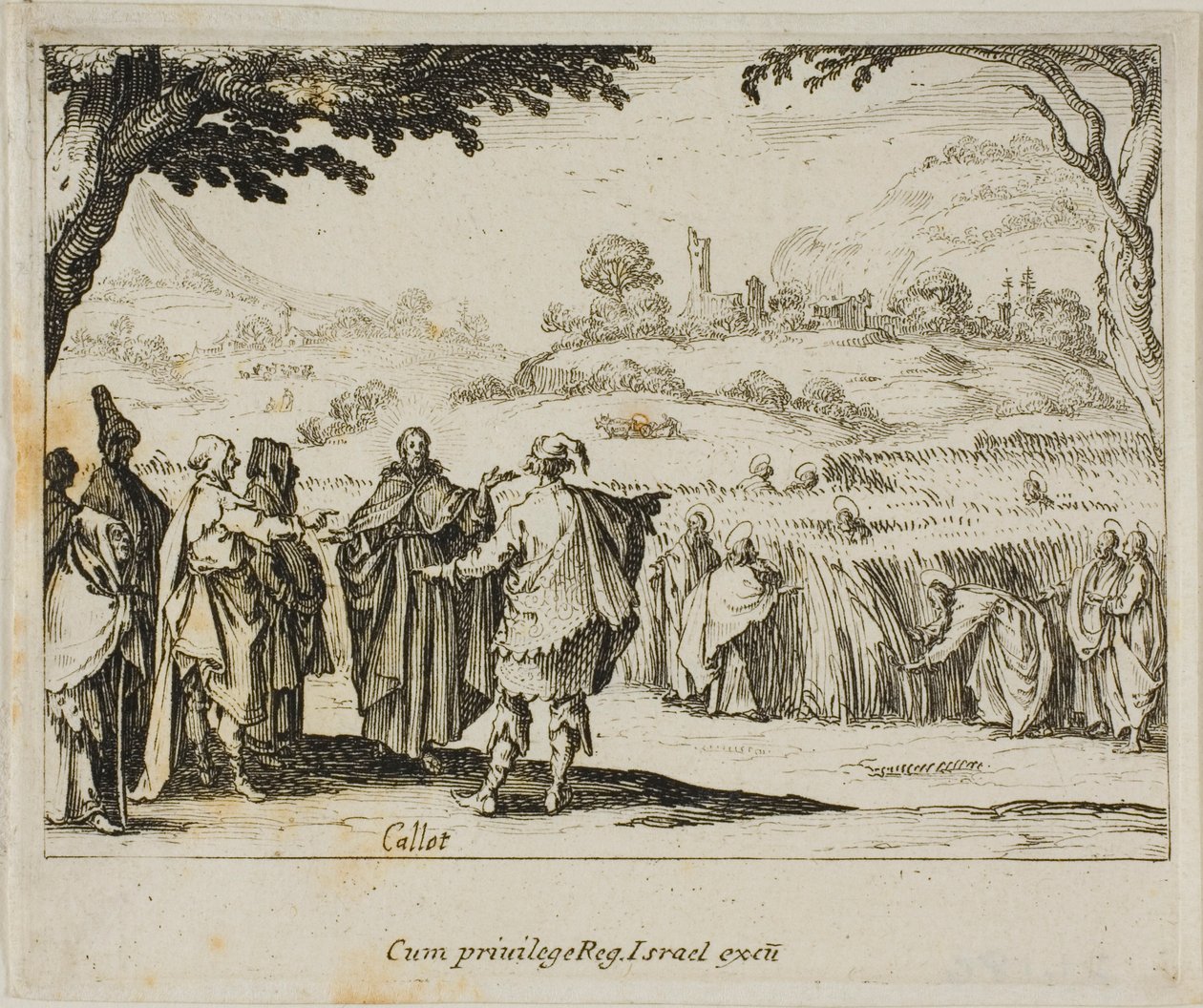 Ježíš s farizeji, z Nového zákona od Jacques Callot