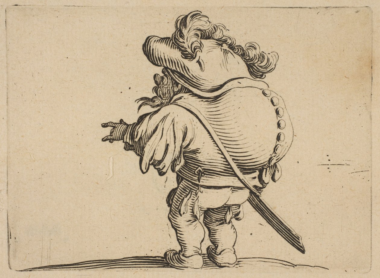 Muž s velkými zády zdobený..., 1616-22. od Jacques Callot