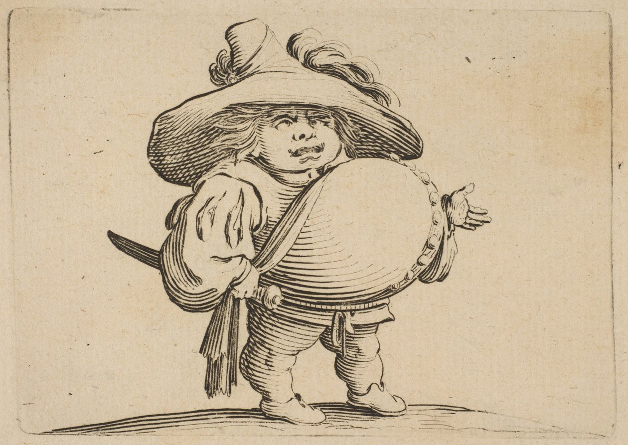 Muž s velkým břichem zdobený řadou knoflíků Muž s velkým břichem zdobený w..., 1616-22. od Jacques Callot