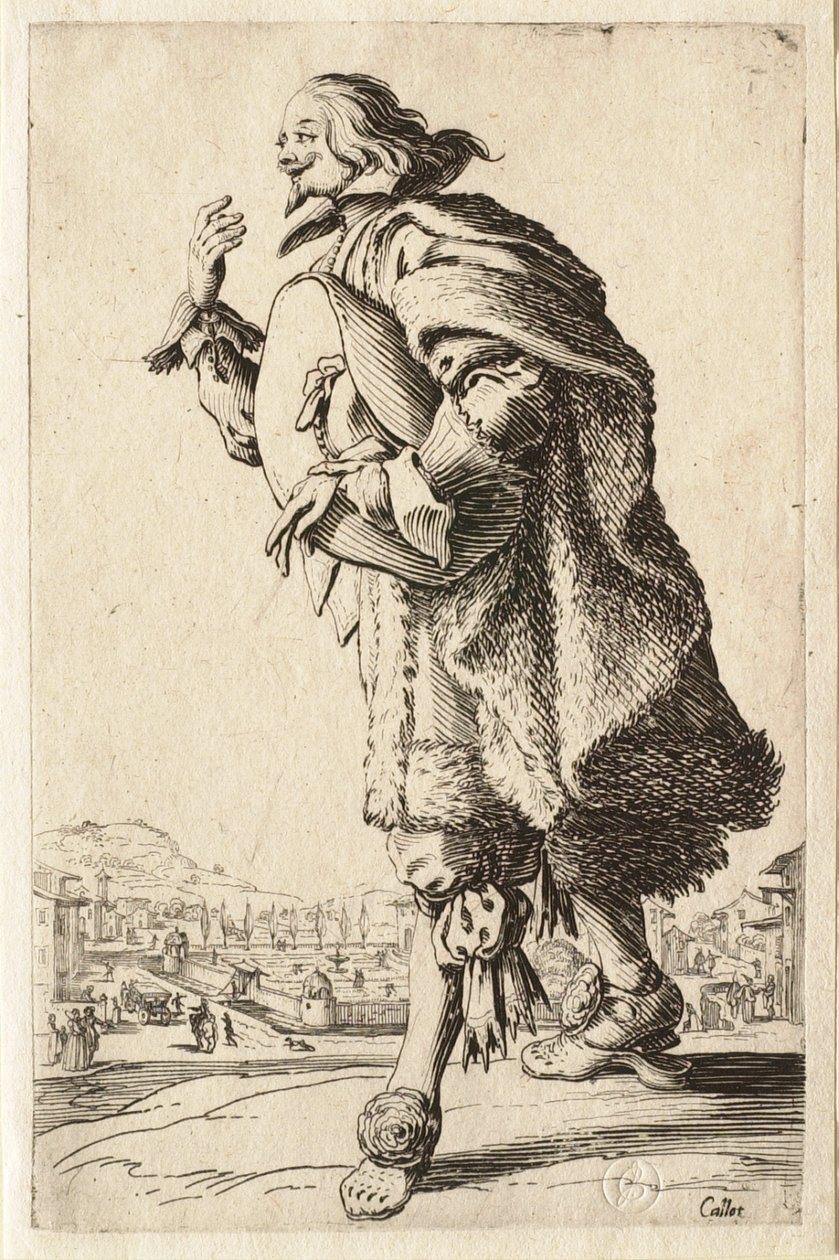 Šlechta: Šlechtic zdravící s kloboukem pod paží od Jacques Callot