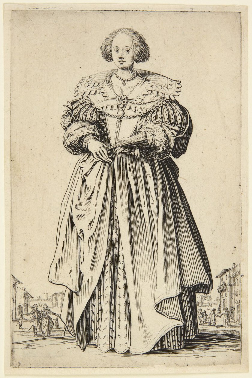 Dáma s vějířem od Jacques Callot