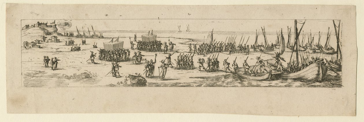 Vylodění vojsk při obléhání La Rochelle, 1630 od Jacques Callot