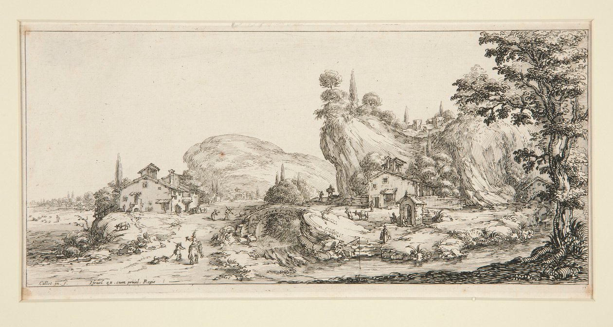 Krajina #6 z Krajiny pro Giovanni de Medici od Jacques Callot