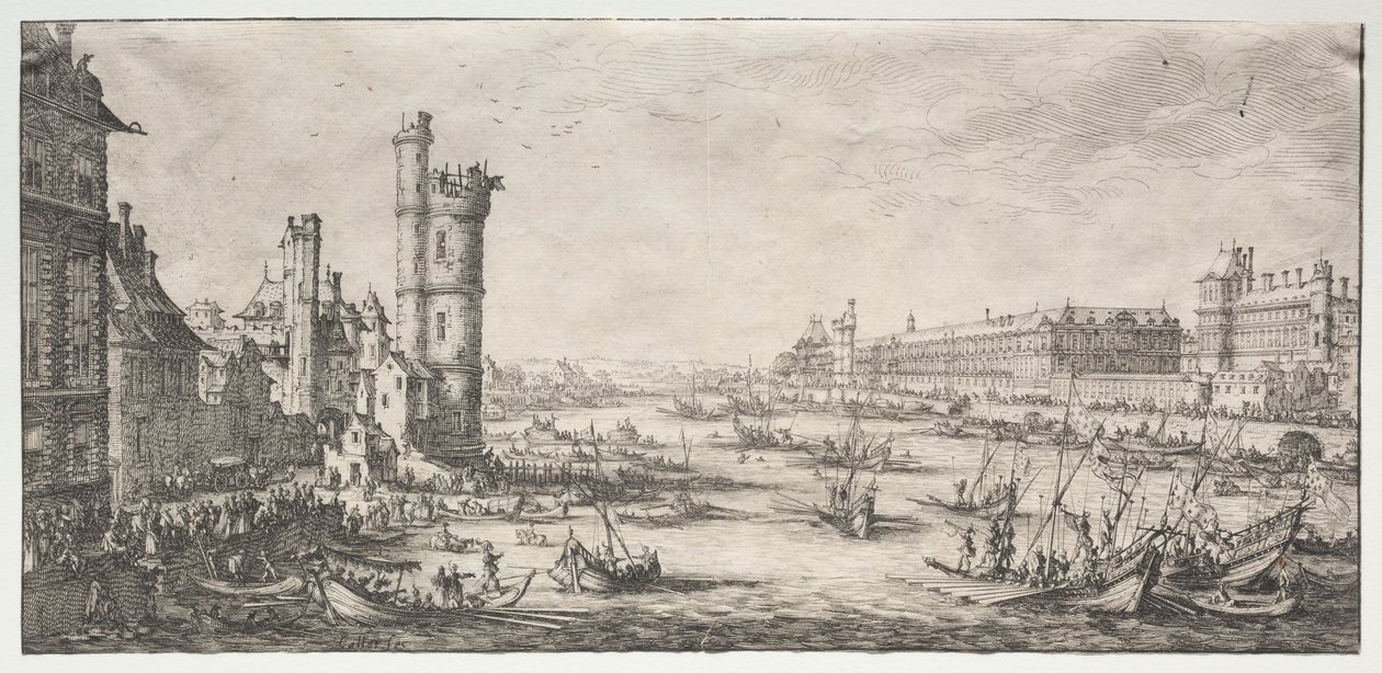 Dva skvělé výhledy na Paříž: Pohled na Louvre od Jacques Callot
