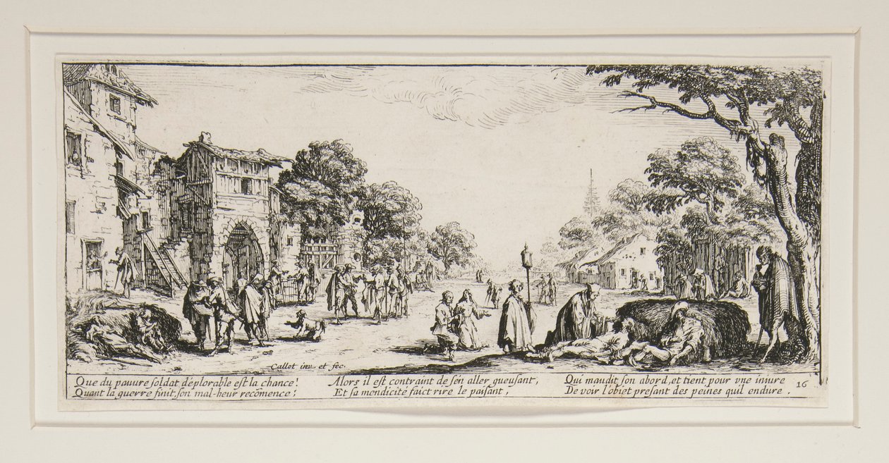 Velká válečná bída: N. 16 - Umírání na kraji silnic od Jacques Callot