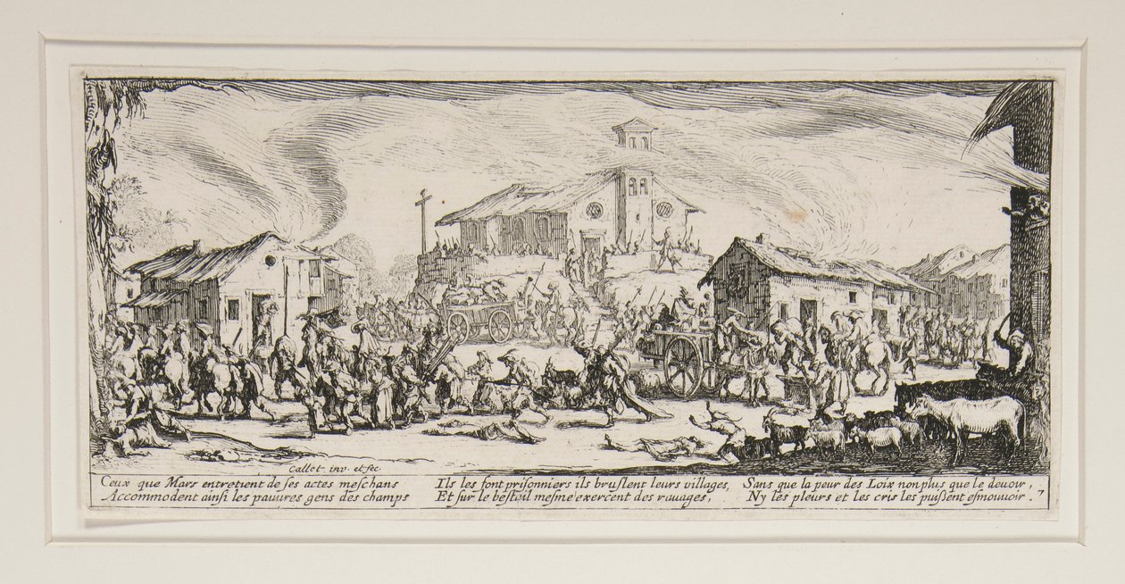 Velká válečná bída: č. 7 - Drancování a vypalování od Jacques Callot