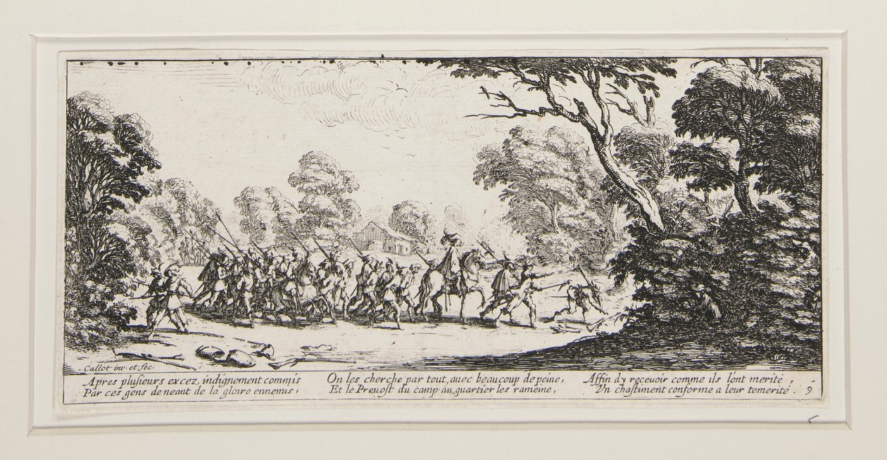 The Great Miseries of War: No. 9 - Discovery of the Malefactors od Jacques Callot