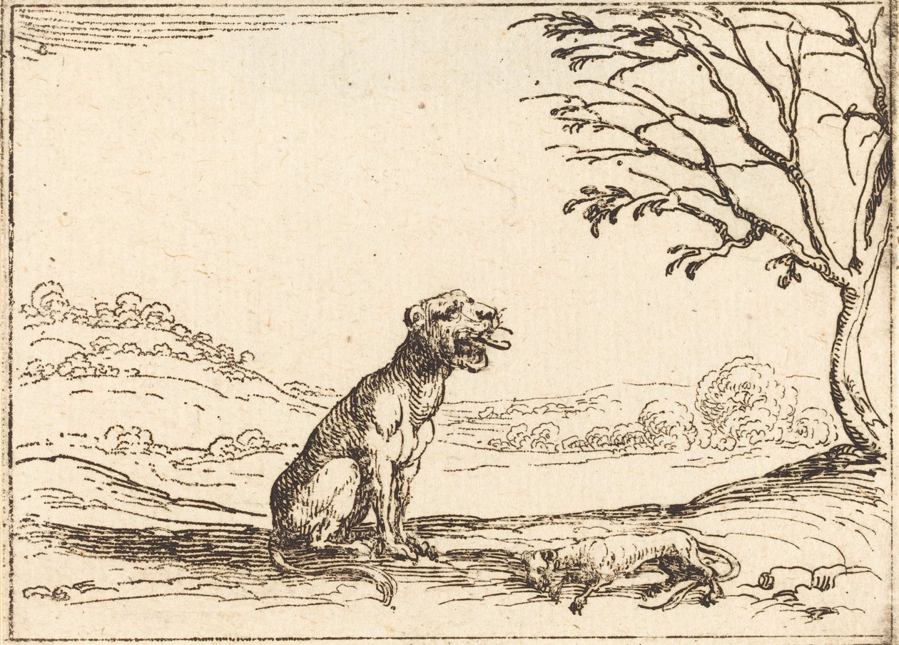 Lvice truchlí nad svým mládětem od Jacques Callot