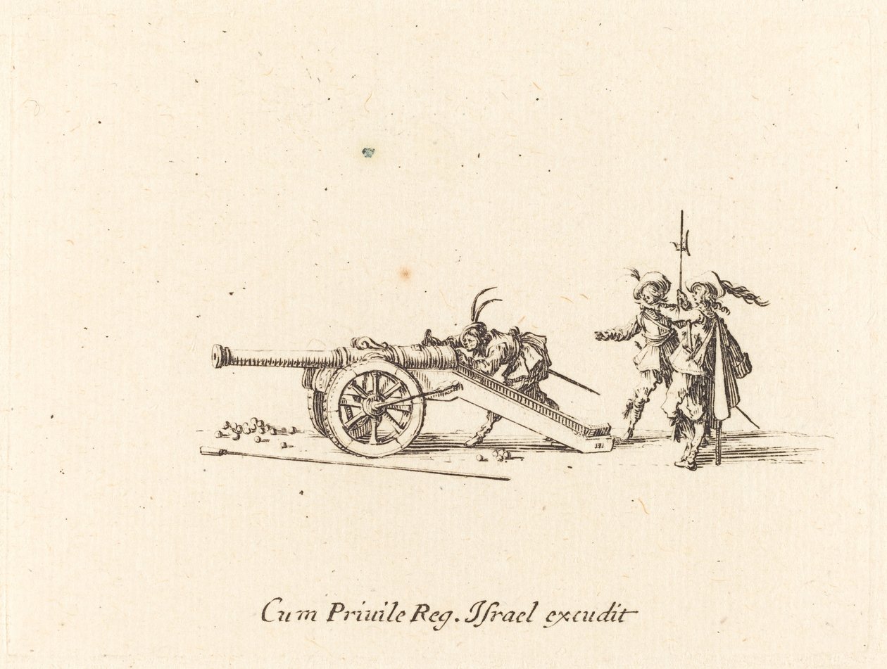 Nabíjení děla, 16341635. od Jacques Callot