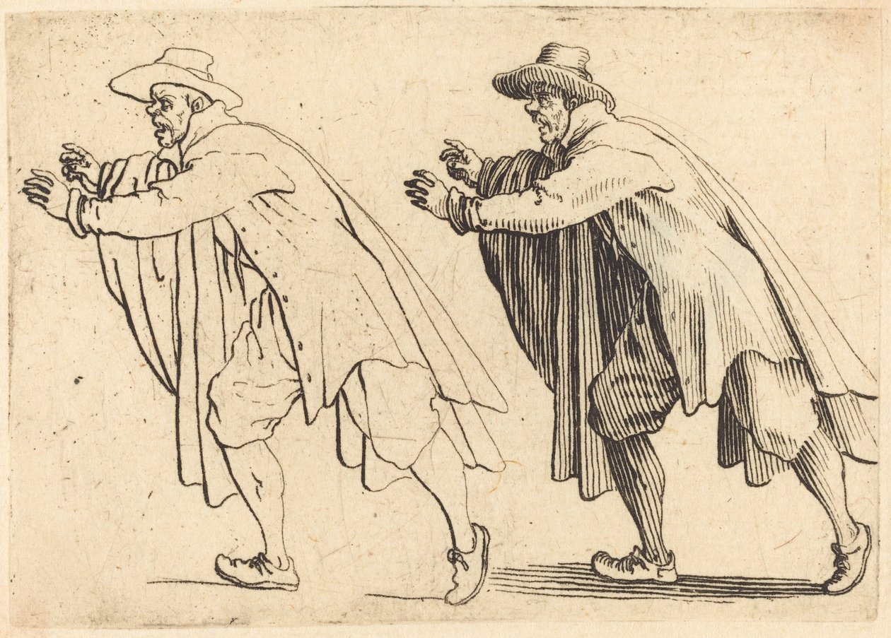 Muž se náhle pohybuje, c. 1617. od Jacques Callot