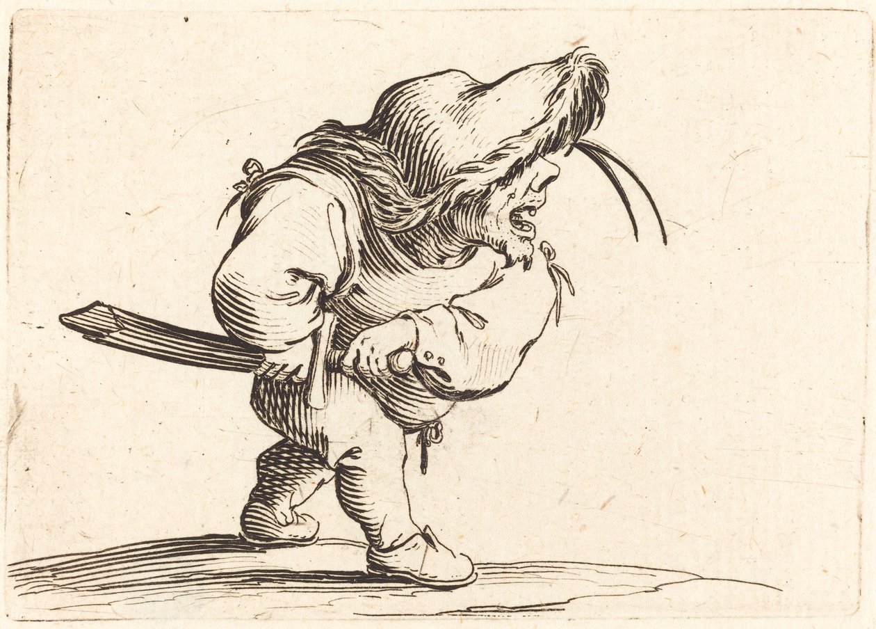Muž se připravuje tasit svůj meč, c. 1622. od Jacques Callot